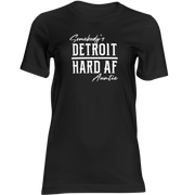 DETROIT HARD AF LADIES TEE - BlackStone