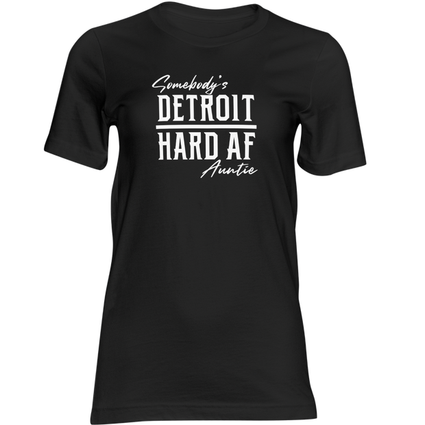 DETROIT HARD AF LADIES TEE - BlackStone