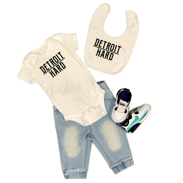 DETROIT HARD ONESIE & BIB SET