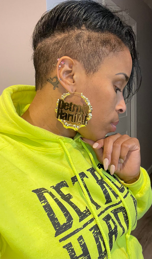 DETROIT HARD AF Bamboo Earrings