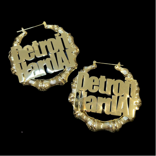 DETROIT HARD AF Bamboo Earrings