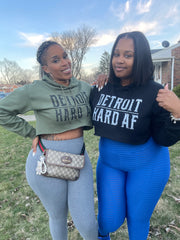 Detroit Hard AF Crop Hoodie Gold