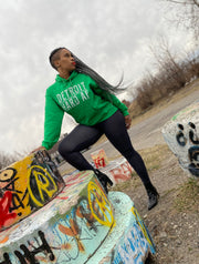 GREENfield Hoodie with WHITElake Detroit Hard AF
